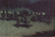 Frederic Remington Scare in a Pack Train (mk43) Sweden oil painting artist